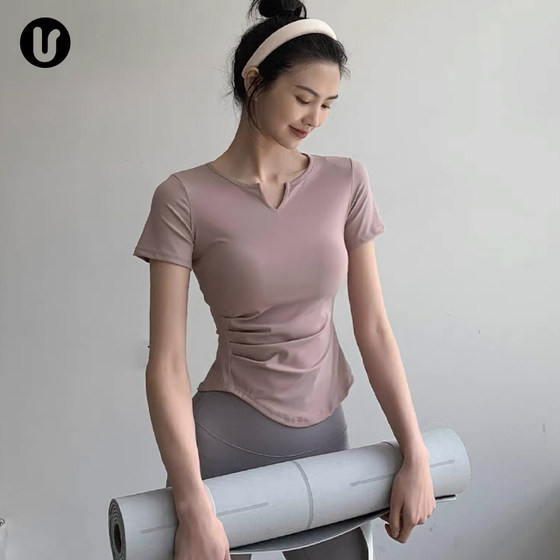 
Yoga clothing tops women's sports short-sleeved new slim running fitness Pilates quick-drying long-sleeved T-shirt suit