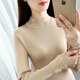 Half turtleneck bottoming shirt for women spring and autumn new black sweater mid-collar top with long sleeves and short sweater pullover