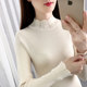 Half turtleneck bottoming shirt for women spring and autumn new black sweater mid-collar top with long sleeves and short sweater pullover