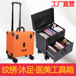 Tattoo and Embroidery Tool Box, Medical Beauty Mobile Home Service Beauty, Nail Art, Eyelash Extension, Makeup Storage, Silent Universal Wheel Trolley Case