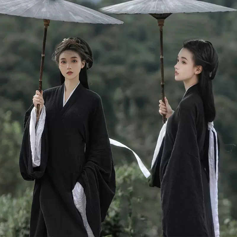 神明少女汉服女棉麻大袖衫超仙古装有香如故古风外景摄影拍照服装-Taobao