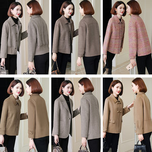 
[Broken code clearance] Double-sided wool high-end wool coat for women short cashmere wool coat slim autumn and winter
