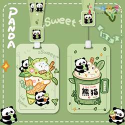 Cartoon Cute Student Campus Card Holder Kindergarten Pick-Up and Drop-Off Access Control Employee Work Id Card Yangcheng Tong Badge Protective Cover Bus Meal Card Retractable Lanyard Neck Strap Customizable