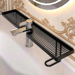 Vertical Faucet Storage Rack for Bathroom Sink, Toilet, Washbasin, No-Drill Washbasin Storage Rack