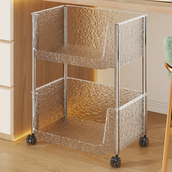 Under-Desk Bookshelf, Desk Storage Rack, Floor-Standing Movable Backpack Trolley, Student Snack Multi-Layer Small Bookcase