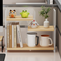 Desktop Storage Rack, Office Desk Countertop Organizer, Cup Holder, Acrylic, Small Size, Desk Accessory for Women