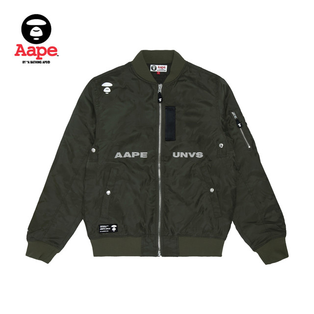 AAPE Men's Spring and Summer Ape Yan letters, cool handsome MA1 flight ...