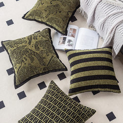 Nordic Modern Chenille Jacquard Throw Pillow for Living Room Sofa, Vintage Cushion, Model Room Hotel Pillowcase with Insert