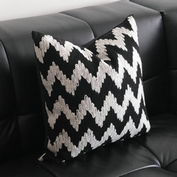 Nordic ins Light Luxury Black and White Living Room Sofa Throw Pillow Cushion Lumbar Pillow Bedroom Headboard Pillowcase Backrest with Insert