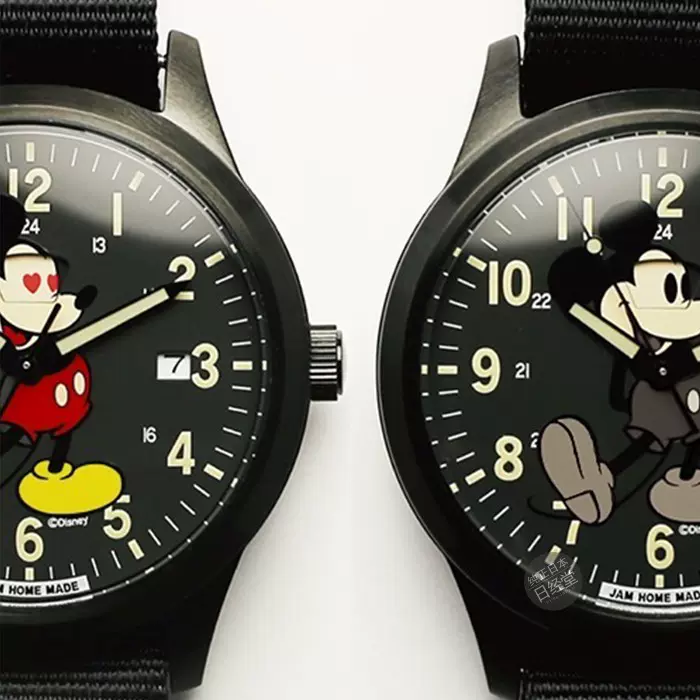 日本 JAM HOME MADE 限定女款可愛可動表情米奇錶盤自動機械手錶-Taobao