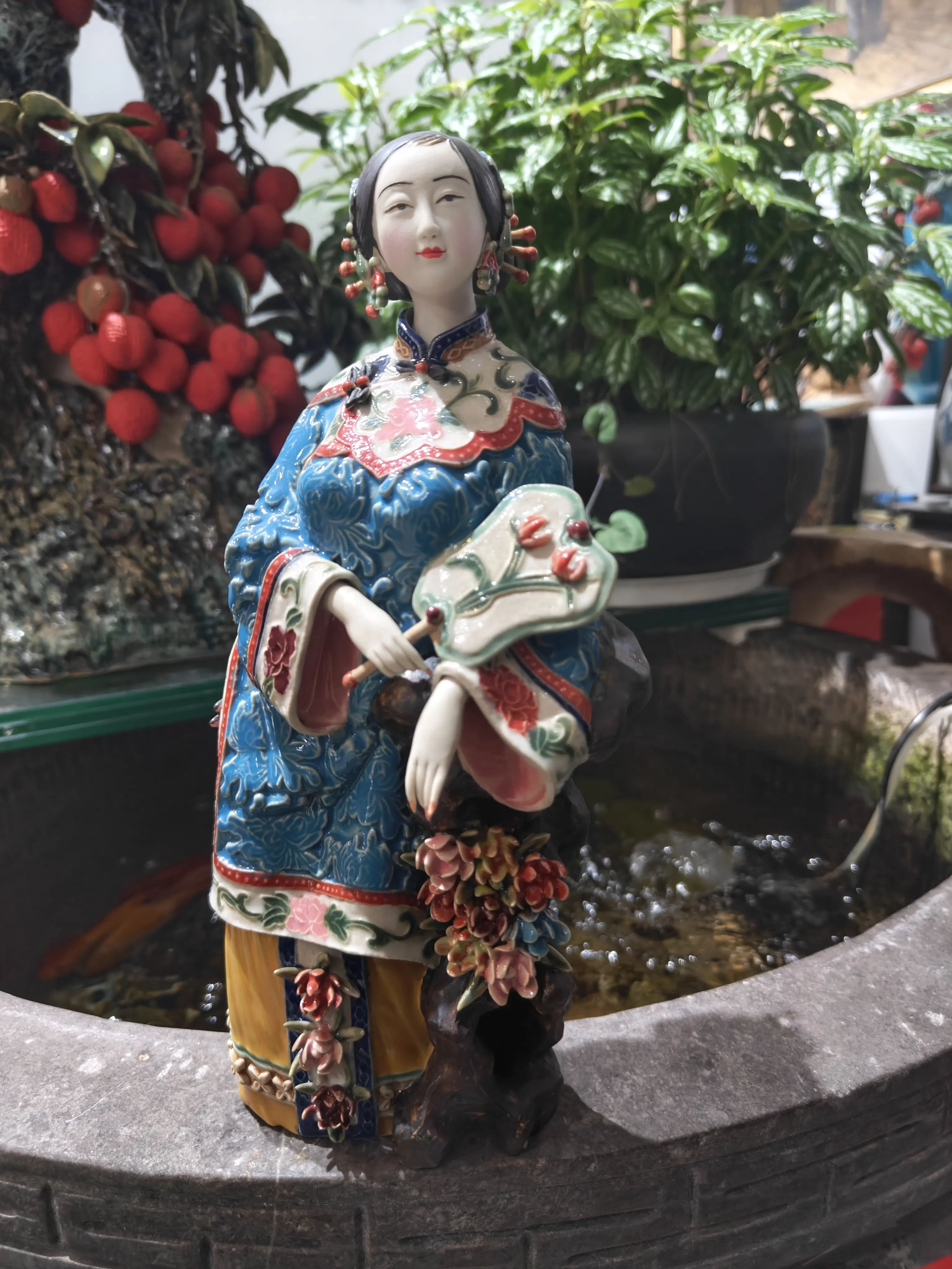 中国古美術品林偉東手製　精品　富貴 林偉東手工石灣陶瓷仕女擺件新中式門廳裝飾人物工藝品