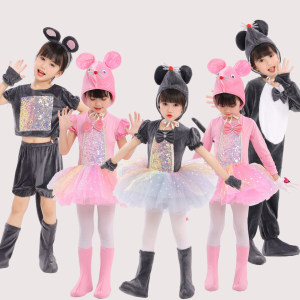 
Little Mouse Costumes Children's Mouse Married Girl Stage Costumes Cat and Mouse Night Tutu Skirt Cartoon Animal Costumes