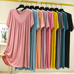 Loose Modal Dress Women's Summer Skin Skirt and Fertilizer Polynate Drinks Wear A -line Skirt pleated skirt