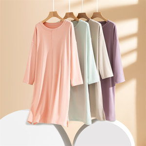 Autumn and winter deer thickened pajamas Women's home clothes Loose dress, loose night skirt, wears a bottom skirt to keep the warm lining skirt
