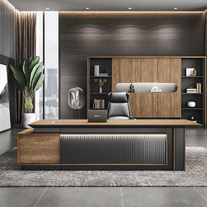 
Boss desk and chair combination, simple office furniture, modern president desk, manager desk, light luxury executive desk