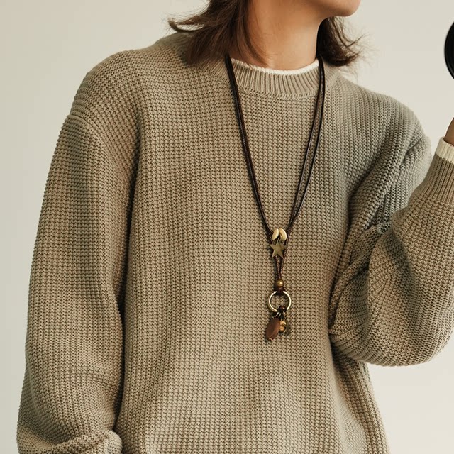 Erli handmade Jupiter original couple necklace retro sweater chain national style necklace pendant versatile national style