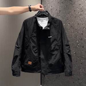 
Working stand collar jacket for men 2025 new spring and autumn loose windproof versatile jacket for men handsome clothes