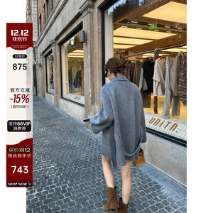 
YANGLE_Wool coat women's double-sided wool 2025 winter new style temperament silhouette mid-length woolen coat