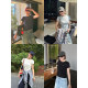 YANGLE_Front Shoulder Short Sleeve T-shirt for Women 2025 New Summer Minimalist Ins Style Slim Embroidered Top