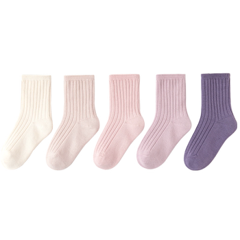 
100% cotton autumn and winter girls' thick socks