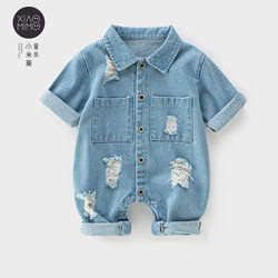 Baby Clothes Denim Jumpsuit Spring and Autumn Style Cute Baby Boy Crawling Clothes Soft 0-2 Years Old Newborn Autumn Outfit