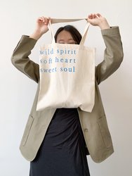 Huan Original Canvas Bag English Canvas Bag Shoulder Bag Tote Bag Handbag Simple Artistic Eco-Friendly Bag Ins