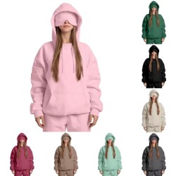 Amazon's Same Style Eye Mask Hoodie, New Autumn and Winter Model, Built-In Eye Mask Hoodie, Casual Long-Sleeved Hoodie, Warm Suit