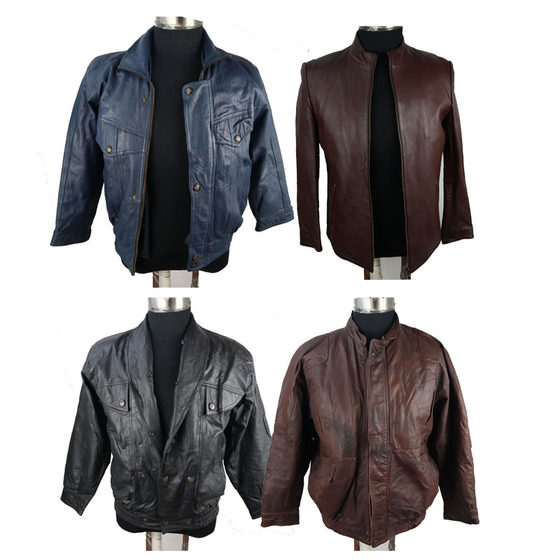 Men's leather jacket jacket jacket fashion leisure autumn and winter warm short motorcycle riding ancient
