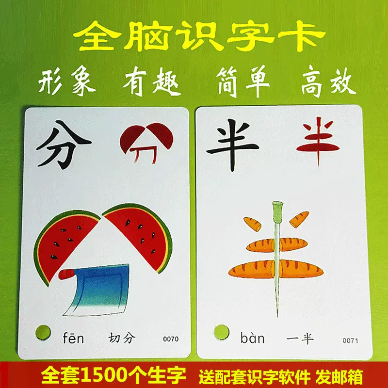 1008页】全2盒仓颉象形识字卡片宝宝认字启蒙早教儿童看图识字带