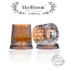 Skybloom Whiskey Glass Set Crystal Glass Home Rotating Glass Gift Light Luxury Glass Wine Glass