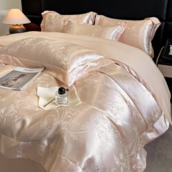 High-End Class a 120-Count Pure Cotton Satin Jacquard Four-Piece Set, All-Cotton Bedding for Sleeping Naked, Sheet and Duvet Cover, High-End Feel