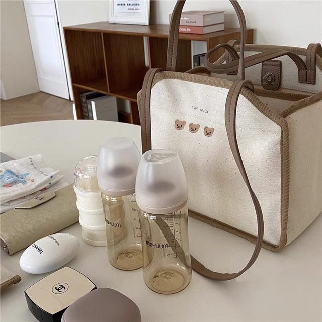 Mommy bag, fashionable multifunctional mother and baby bag for outing, canvas lightweight tote bag, lunch bag, shoulder crossbody mommy bag