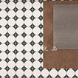 Nordic Cream Yellow Style Black and White Round Pattern Tiles 200 Balcony Bathroom Kitchen Toilet Floor Tiles Circle Pattern Tiles