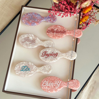 Personalized customized air cushion comb with rhinestones and English letters INS