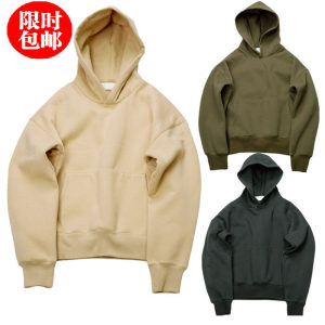 [Daily Specials] Europe and the United States Kanye same Oversize sweater falling shoulder shoulder plus velvet hooded outer sleeve