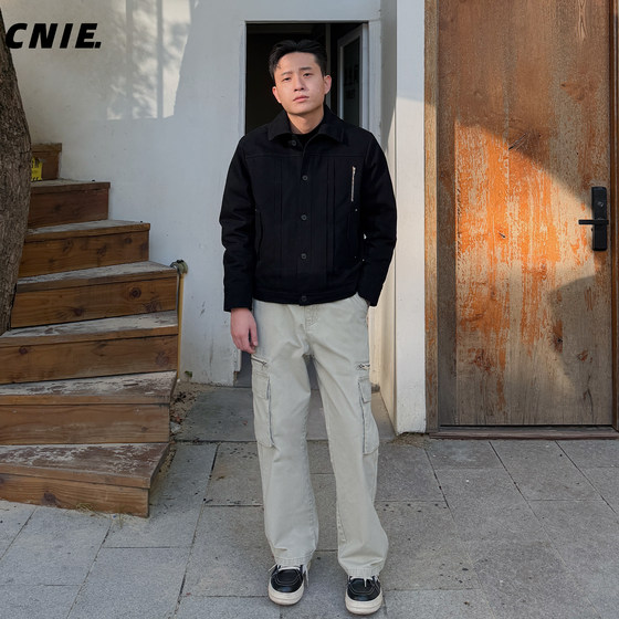 
Zheng Bufan CNIE Fanyue [high plus velvet] 2025 small men's winter straight overalls casual pants