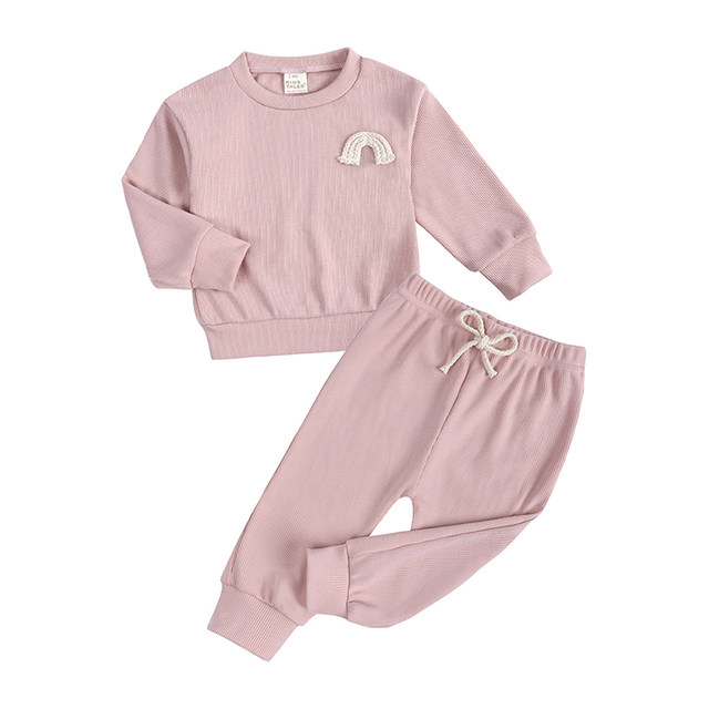 Baby boy sports suit spring and autumn new style baby girl round neck ...