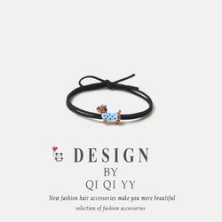Korean Style Internet Celebrity ins Cute Cartoon Puppy Hair Ties Rubber Bands for Boyfriend to Tie Hair Couple Small Leather Case