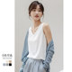 Double -layer chiffon suspender vest female 2025 spring and summer V -neck loose outside wearing white bottoming shirt sleeveless top
