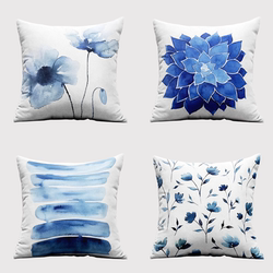 Nordic Style Blue Fresh Abstract Pillow for Car, Sofa, Nap, Office, Bay Window, Cushion, Birthday Gift for Girls