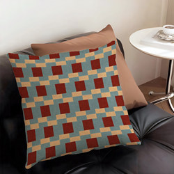 Ins Nordic Sofa Living Room Retro Light Luxury High-End Backrest Pillowcase Office Bedside Geometric Cushion Pillow