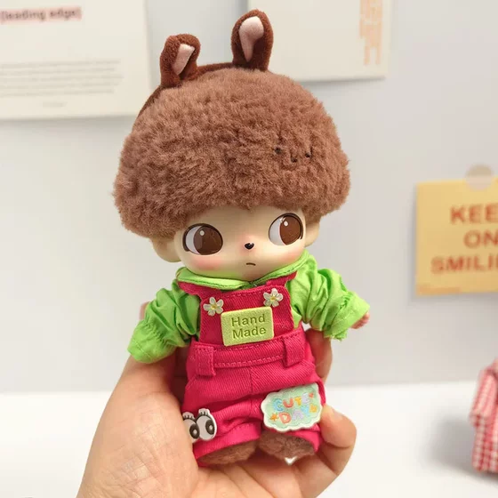 
DIMOO series of red and green overalls, vinyl plush pendant, New Year's M red sweater set, blind box replacement