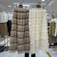 French super fairy flocked mesh cake skirt niche sweet contrast color layered ruffle high waist puffy long skirt