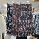 Super large oil painting rose crushed folds skirt autumn Korean version of niche slumper print pleated long skirt
