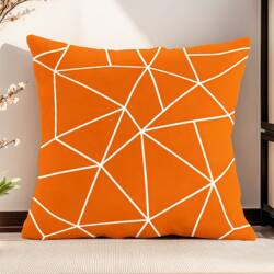 Orange Geometric Throw Pillow for Home Sofa, Headboard Cushion, Model Room, Living Room Decoration, Car Lumbar Support, Removable and Washable