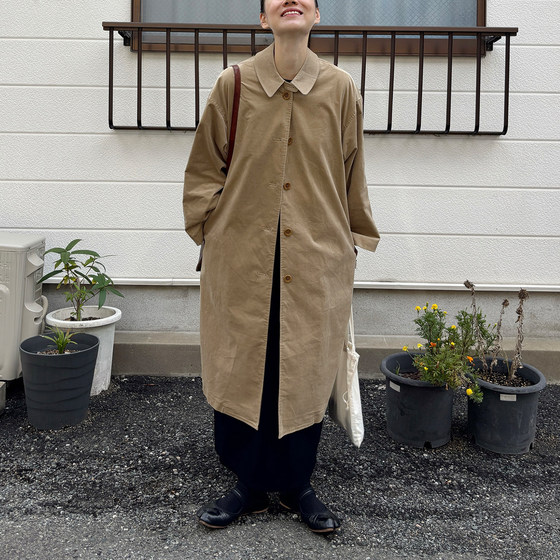 
AULDCAT 2025FW High Density Velveteen Windbreaker Jacket Velvet Feel Windbreaker Japanese Long Windbreaker