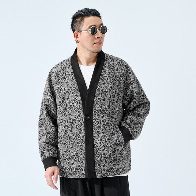 Half-ink large size men's new Chinese style cardigan jacket men's ...