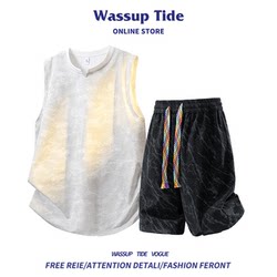 Wassup Tide Sports Suit Men's Summer 2025 New Thin Loose Vest Shorts Two-Piece Set