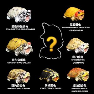 
Q version egg turtle heart wide body fat model hand-painted simulation animal model ornament with hidden trendy toy blind box