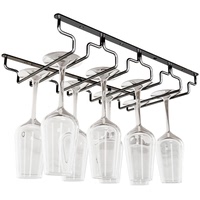 Stainless Steel Wine Glass Shelf - Upside Down Home Wine Cabinet Hanging Storage Rack